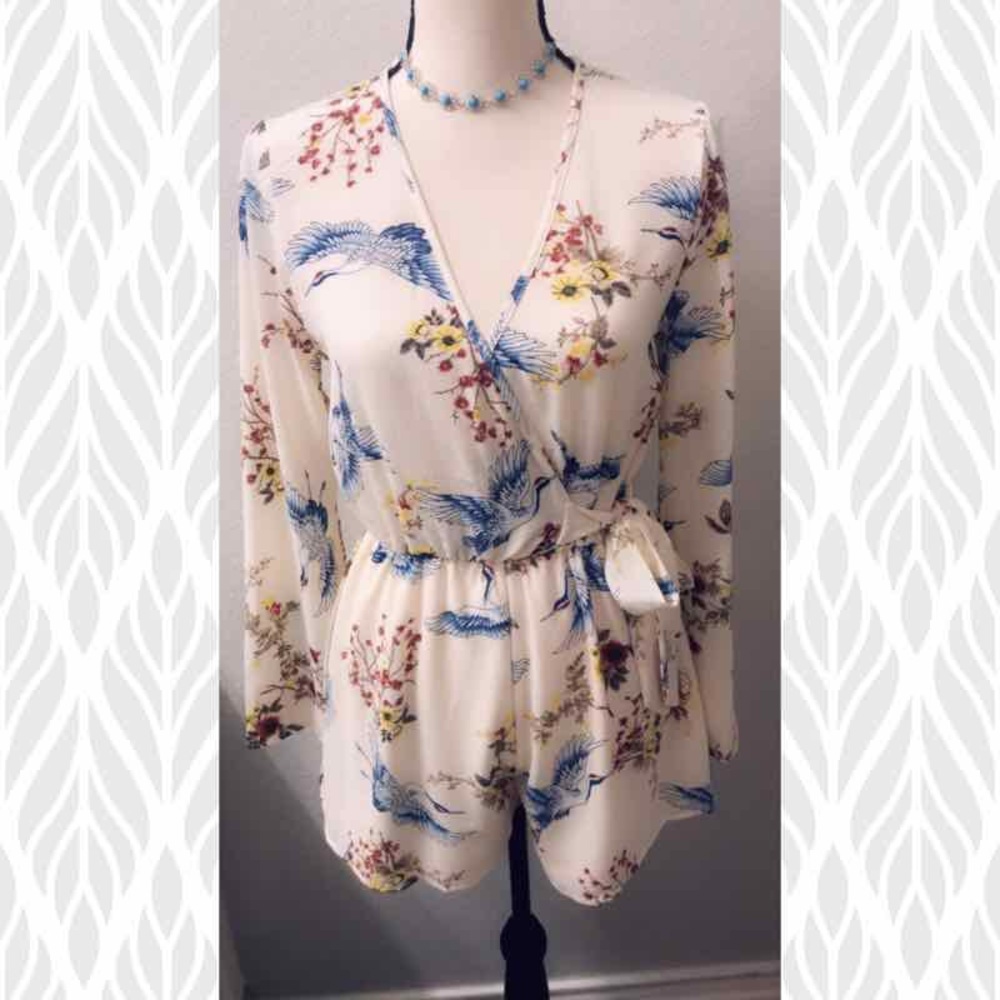 Cream Floral Romper